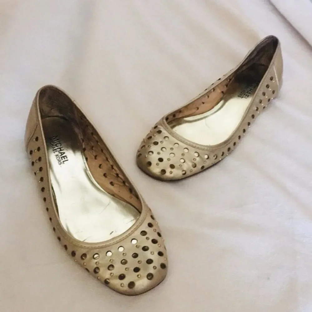 Michael Kors Gold Studded Ballet Flats